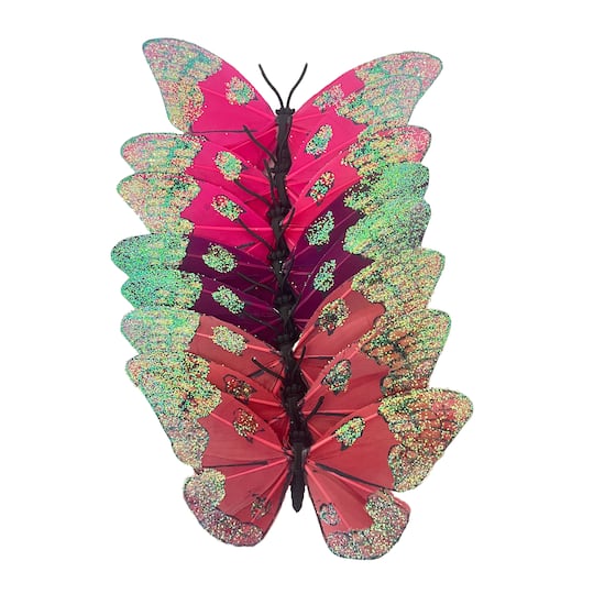 4.5" Pink Feather Butterflies, 8ct. by Ashland®